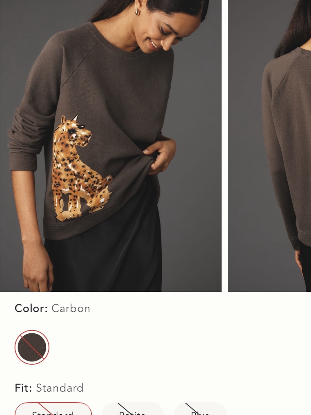 Anthropologie Charcoal Crewneck Sweatshirt